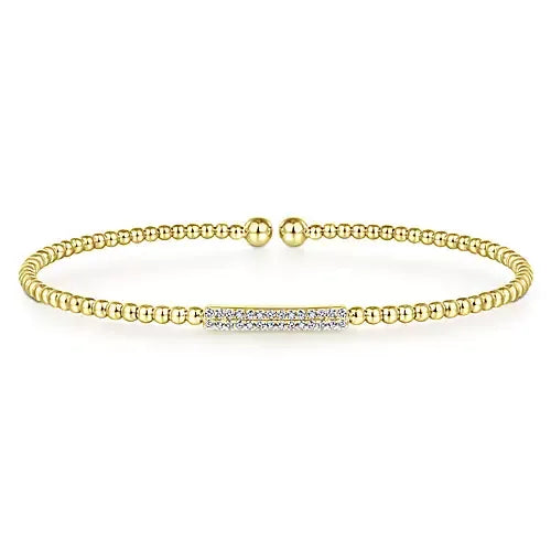 Gabriel 14k 0.13 Carat Diamond Bangle Bracelet, Available in White, Rose and Yellow Gold