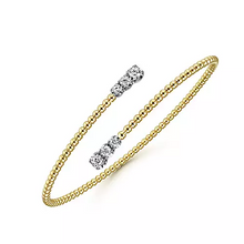 Load image into Gallery viewer, 14k Yellow Gold 0.42Ct By Pass Design Bangle Bracelet
