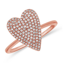 Load image into Gallery viewer, 14k Gold 0.31Ct Diamond Heart Ring, available in White, Rose and Yellow Gold
