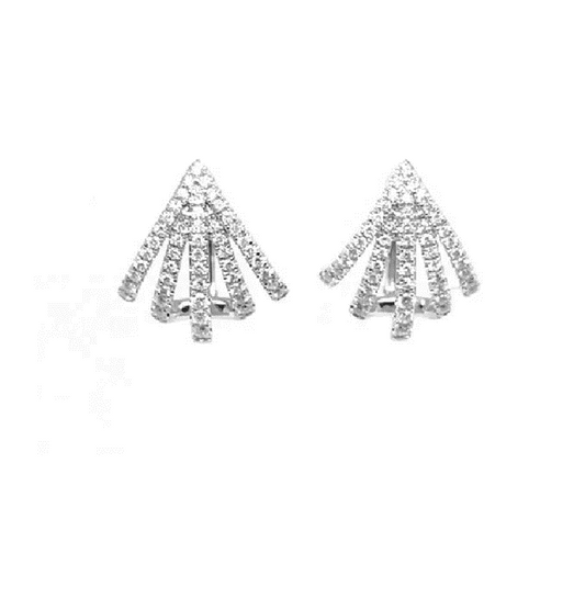 14k White Gold 0.66Ct Diamond Lever Back Earring