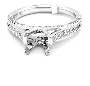 18k White Gold 0.48 Ct Diamond Engagement Ring Mounting