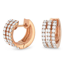 Load image into Gallery viewer, 14k Gold 0.90 Ct Diamond Huggie Earring, Available in White, Rose and Yellow Gold
