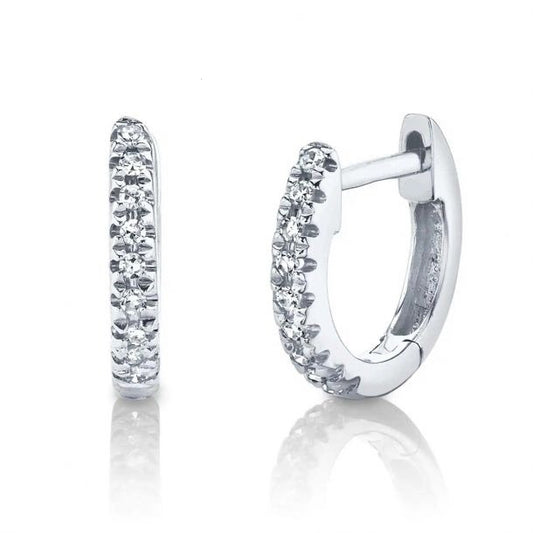 14k White Gold 0.71Ct Diamond Hoop Earring