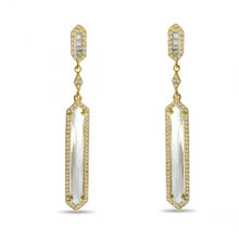 Load image into Gallery viewer, 14k Yellow Gold White Topaz, 0.57 Ct Diamond Dangle Earring
