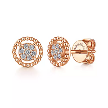 Load image into Gallery viewer, 14K Gold 0.09Ct Diamond Cluster Earring, Available in White, Rose and Yellow Gold
