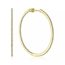 Load image into Gallery viewer, Gabriel 14K Gold 1.14 Carat Diamond Hoop Earring, Available in White, Rose and Yellow Gold
