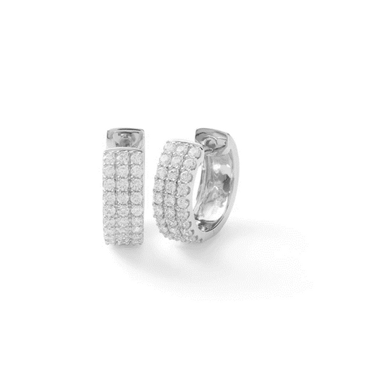 Gabriel 14k White Gold 0.35 Carat Diamond Huggie Earring