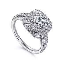 Load image into Gallery viewer, Gabriel 14k White Gold 0.81 Ct Diamond Semi Mount, with Cubic Zirconia Center
