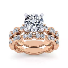 Load image into Gallery viewer, 14k Rose Gold 0.45Ct Diamond Engagement Ring Mounting with Cubic Zirconia Center
