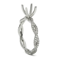 14k White Gold Round Diamond 1.40 Ct G SI2 GIA, Side Diamond 0.43