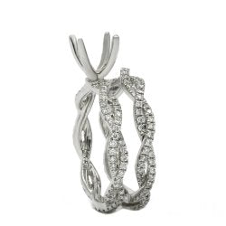 14k White Gold Round Diamond 1.40 Ct G SI2 GIA, Side Diamond 0.43