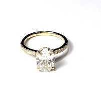 Load image into Gallery viewer, 14k Yellow Gold 1.62Ct, VS1, G, LAB GROWN, 0.21Ct Diamond with Hidden Halo Engagement Ring
