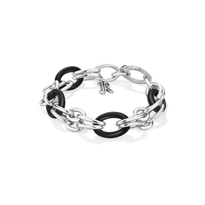Judith Ripka Eternity Signature Double Link Bracelet with Black Onyx