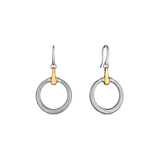 Judith Ripka Sterling Silver with 18K Yellow Gold Vienna Braided Earring