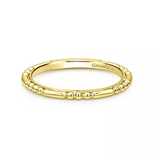 Load image into Gallery viewer, Gabriel 14k Gold Beaded Stackable Ring, Available in White and Yellow Gold
