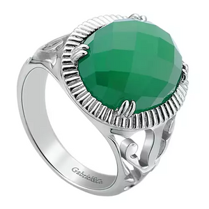 Gabriel Sterling Silver Green Onyx Ring