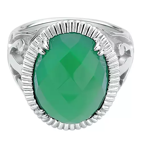 Gabriel Sterling Silver Green Onyx Ring