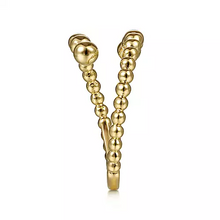 Load image into Gallery viewer, 14K Yellow Gold Bujukan Beaded Bypass Ring
