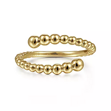Load image into Gallery viewer, 14K Yellow Gold Bujukan Beaded Bypass Ring
