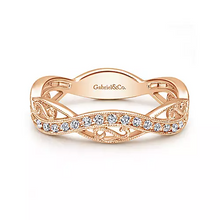 Load image into Gallery viewer, Gabriel 14k Rose Gold 0.24 Ct Diamond Twist Band
