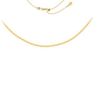 14k Yellow Gold  2.7mm Valentino Choker Adjustable 17 Inch Necklace