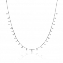 Load image into Gallery viewer, 14k White Gold 1.20 Ct Diamond Station Necklace 18&quot;
