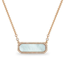 Load image into Gallery viewer, 14k 1.18 Ct Mother of Pearl, 0.13 Ct Diamond Necklace, Available in White, Rose and Yellow Gold
