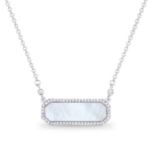 Load image into Gallery viewer, 14k 1.18 Ct Mother of Pearl, 0.13 Ct Diamond Necklace, Available in White, Rose and Yellow Gold
