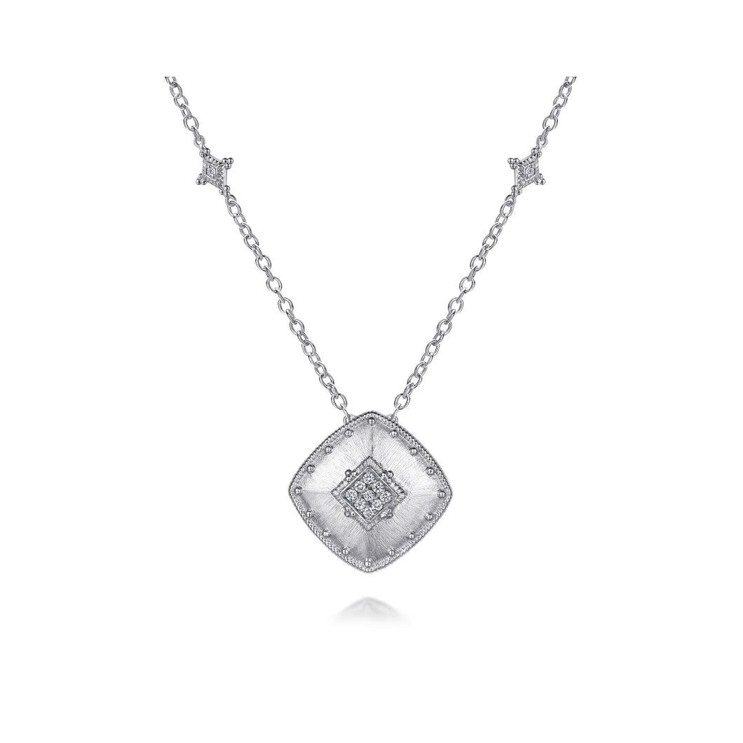 Gabriel Sterling Silver 0.13 Ct Diamond Pendant
