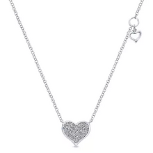 Load image into Gallery viewer, Gabriel 14k 0.20 Ct Diamond Heart Pendant, Available in White and Rose Gold
