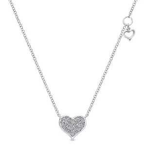 Gabriel 14k 0.20 Ct Diamond Heart Pendant, Available in White and Rose Gold