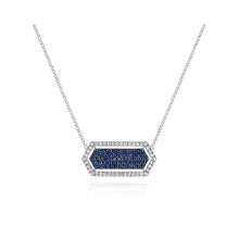 Load image into Gallery viewer, Gabriel 14k White Gold sapphire 0.69 ct, diamond 0.32 Ct Necklace
