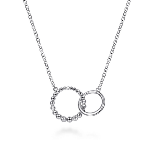 Gabriel Sterling Silver Bujukan Double Circle Necklace