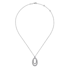 Load image into Gallery viewer, Gabriel Sterling Silver 0.09Ct White Sapphire Pendant Necklace
