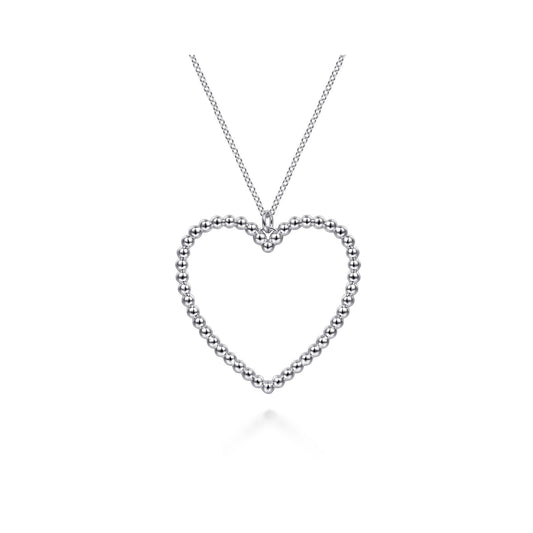 Gabriel Sterling Silver Bujukan Beaded Heart Necklace
