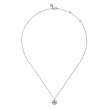 Load image into Gallery viewer, Gabriel Sterling Silver 0.02Ct Sapphire, 0.05Ct Diamond Eye Necklace
