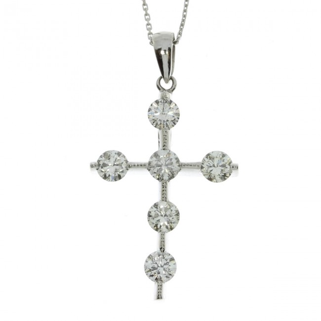 Michael shops Anthony Designer Cross Pendant Carved Diamond Cut Textured 925