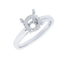 Load image into Gallery viewer, 14k White Gold 0.07Ct Diamond Engagement Ring Mounting
