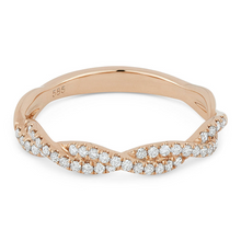 Load image into Gallery viewer, 14k Gold 0.22Ct Diamond Twist Band, available in White, Rose and Yellow Gold
