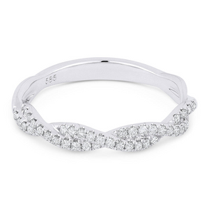 14k Gold 0.22Ct Diamond Twist Band, available in White, Rose and Yellow Gold