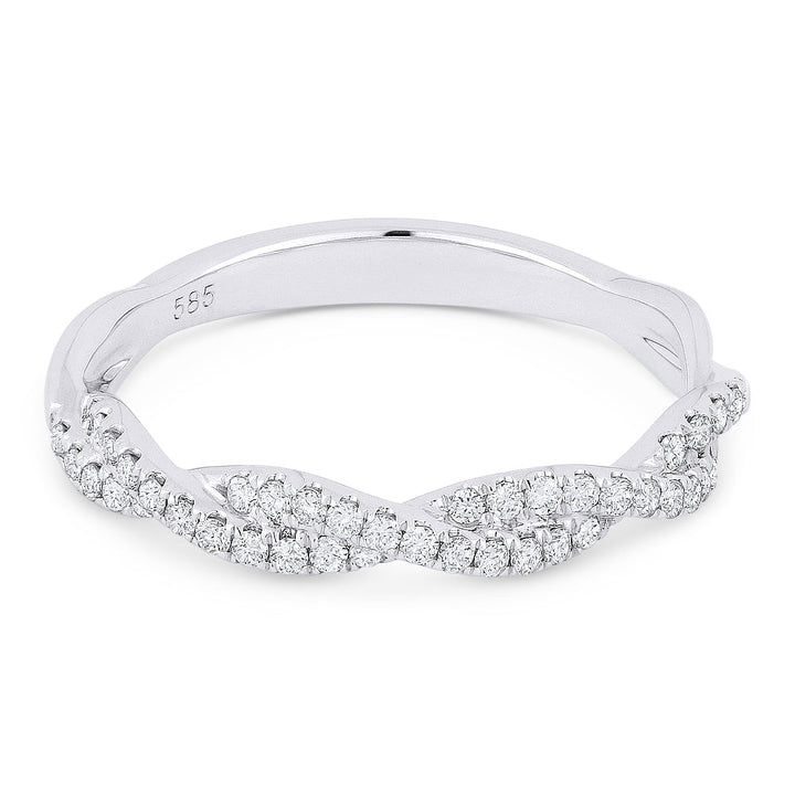 14k Gold 0.22Ct Diamond Twist Band, available in White, Rose and Yellow Gold