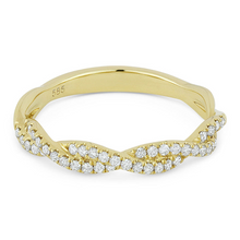 Load image into Gallery viewer, 14k Gold 0.22Ct Diamond Twist Band, available in White, Rose and Yellow Gold
