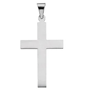 14k White Gold 28 x 18 mm Cross charm