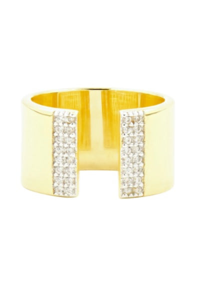 Frieda Rothman Gold Plated Sterling Silver Ring, Size 7.0