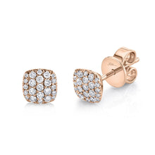 Load image into Gallery viewer, 14k Gold 0.24 Ct Diamond Pave Stud Earring, Available in White, Rose and Yellow Gold

