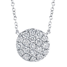 Load image into Gallery viewer, 14k Gold 0.43Ct Pave Diamond Circle Necklace, Available in White, Rose and Yellow Gold
