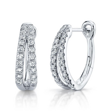 Load image into Gallery viewer, 14k Gold 0.40Ct Diamond Oval Hoop Earring, Available in White, Rose and Yellow Gold
