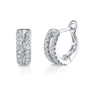 14k Gold 0.46Ct Diamond Huggie Earring, Available in White, Rose and Yellow Gold
