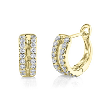 Load image into Gallery viewer, 14k Gold 0.46Ct Diamond Huggie Earring, Available in White, Rose and Yellow Gold
