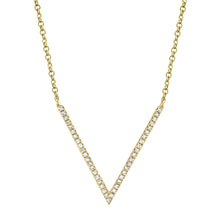 Load image into Gallery viewer, 14K Gold 0.12Ct Diamond V Necklace, Available in White, Rose and Yellow Gold
